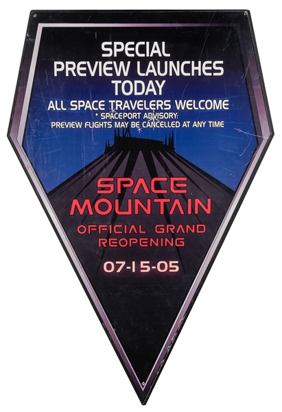 Space Mountain Reopening Sign.