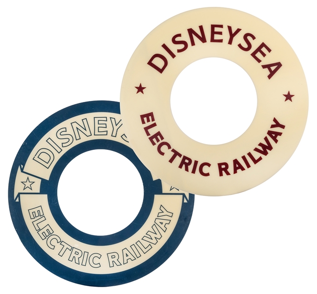 Two Tokyo DisneySea Electric Railway prototype signs.