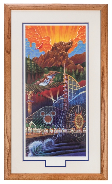 Opening Day California Adventure framed lithograph.