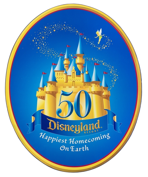 Disneyland Resort 50th Anniversary sign.