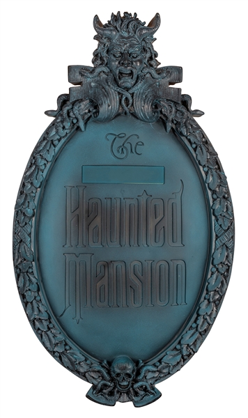 Haunted Mansion Plaque as sold by Disneyshopping.com.