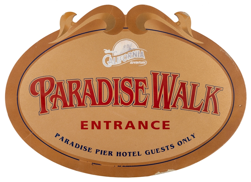 Paradise Walk Park Entrance Sign.