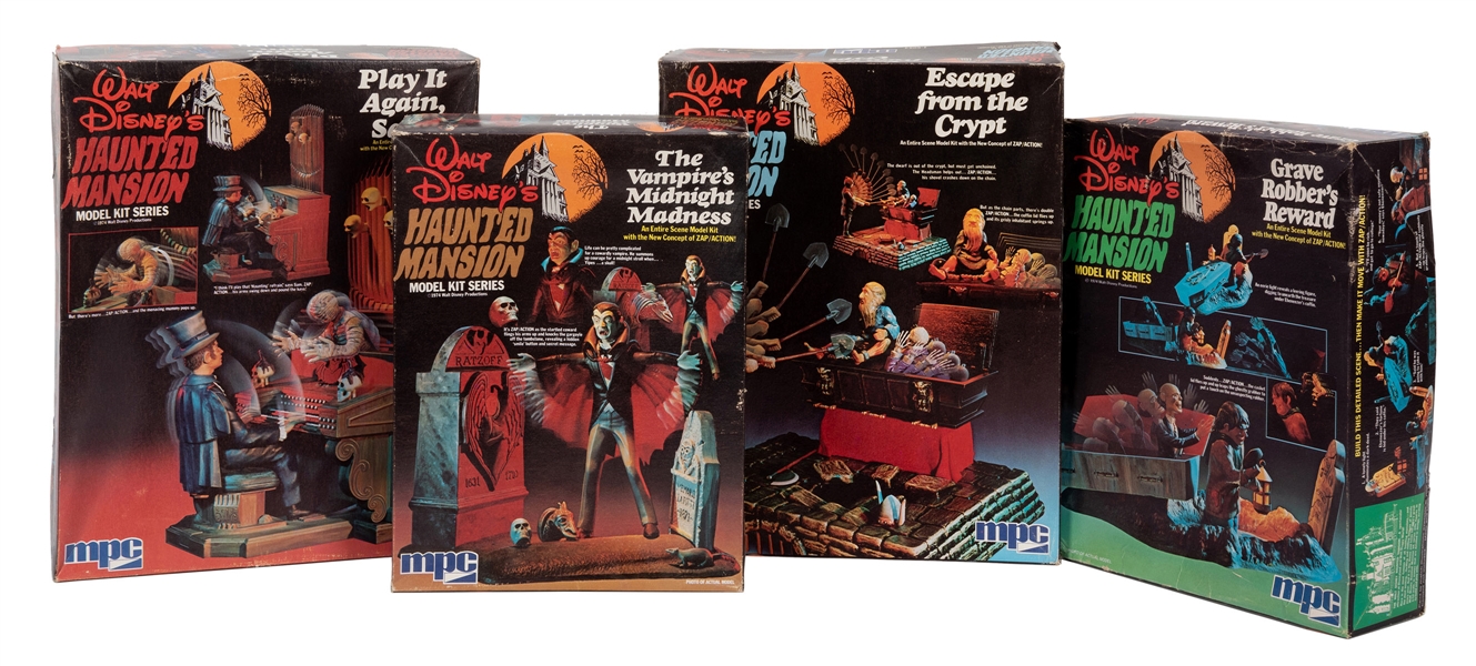 Lot of four Disney’s Haunted Mansion MPC Model Kits.