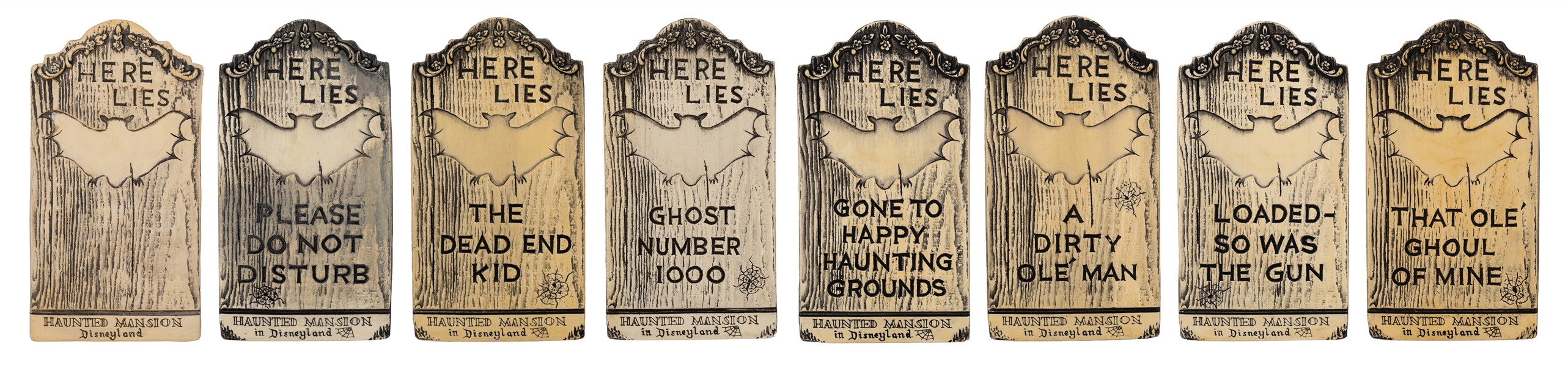 Set of 10 Disneyland Randotti Haunted Mansion Tombstones.  .