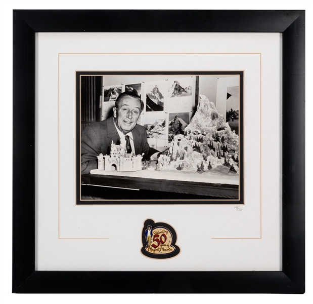 Ltd. Edition Photo of Walt Disney with 50th Anniversary Pin.