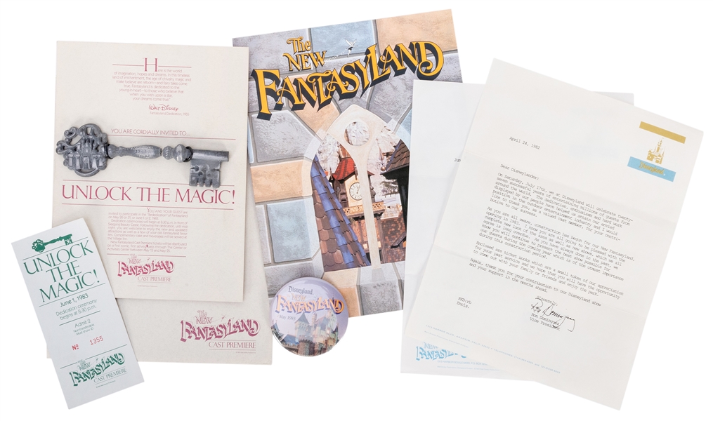 New Fantasyland 1983 Opening Cast Member Lot of 6 Items.  .  .  .  .