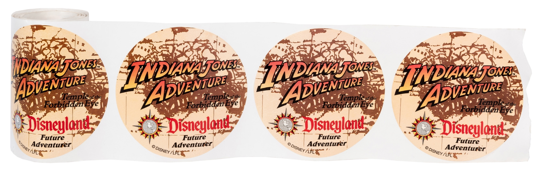 Roll of Indiana Jones “Future Adventurer” Stickers.