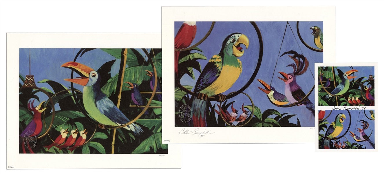 Two Tiki Bird Lithographs by Collin Campbell.