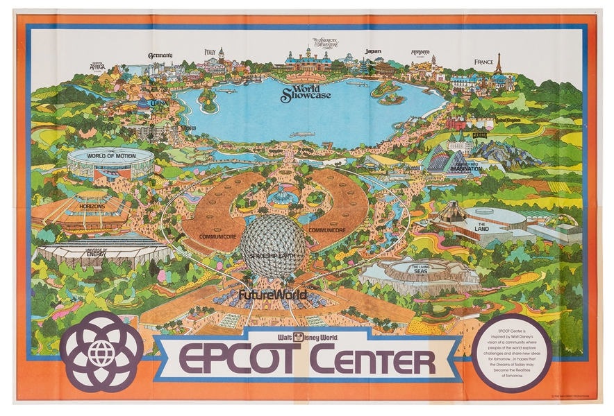 EPCOT Center Opening Wall Map 1982.