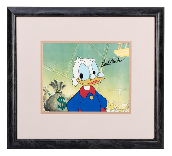 “DuckTales” Scrooge McDuck Original Animation Cel, Signed by Carl Barks.
