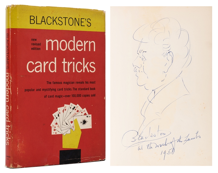 Blackstone’s Modern Card Tricks, Signed with Caricature Drawing.
