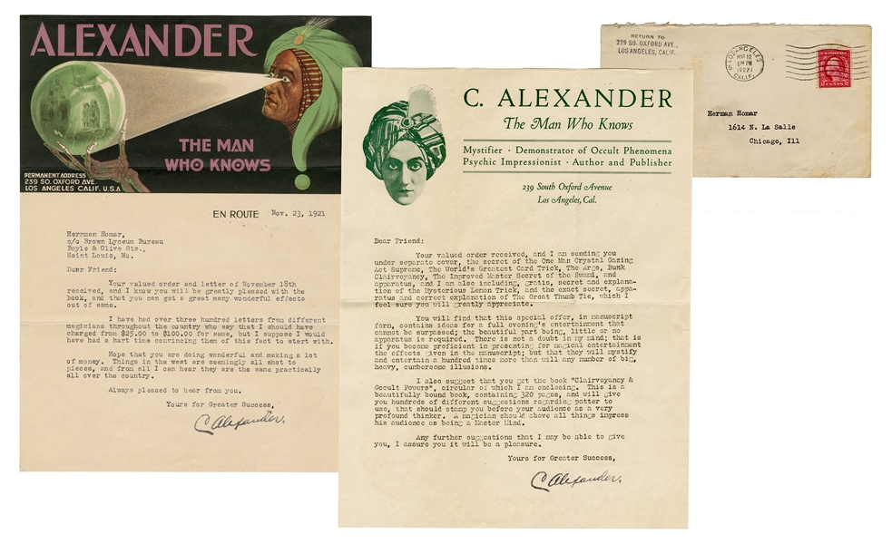 Alexander “The Man Who Knows” Letters to Homar.