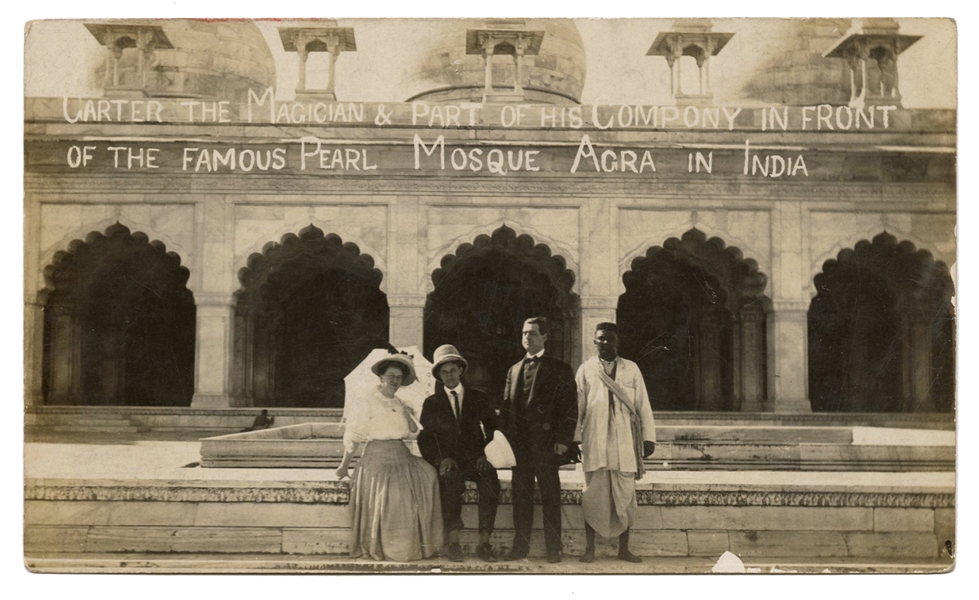 Real Photo Postcard of Carter the Great at the Pearl Mosque.