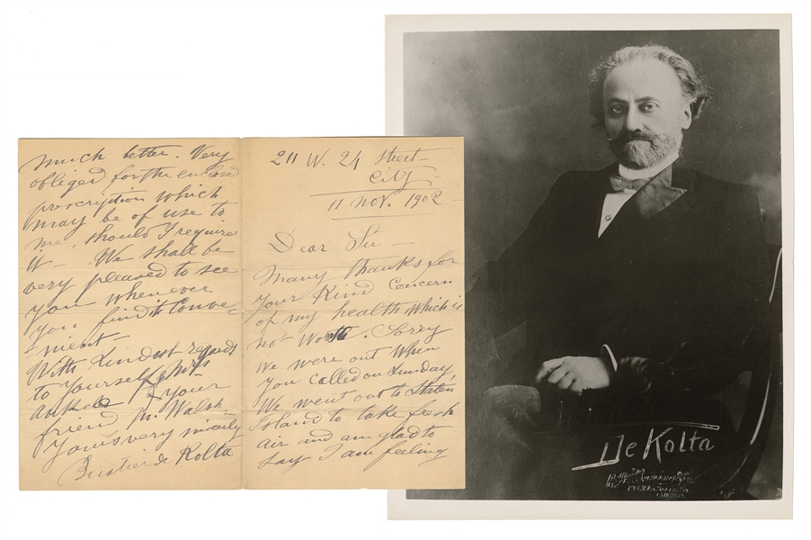 Buatier De Kolta Autograph Letter Signed to Robert Ankele.