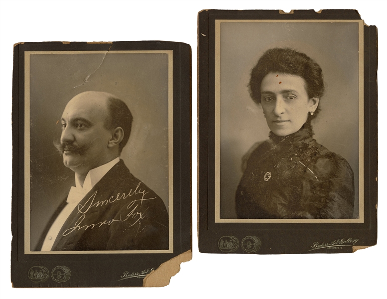 Cabinet Cards of Imro and Pauline Fox.