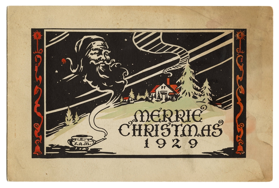 S.A.M. 1929 Merrie Christmas Card.