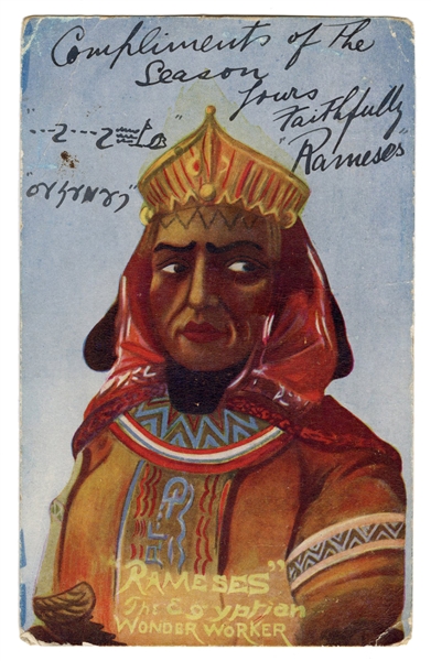 “Rameses” Egyptian Wonder Worker Postcard Signed to The Great Raymond.
