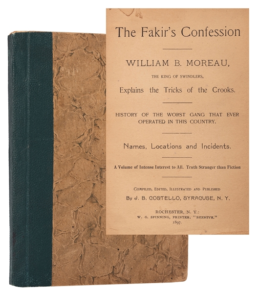 [Moreau, William B] Costello, J.B (editor). The Fakir’s Confession.