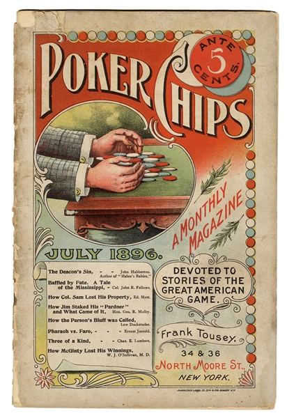 Poker Chips Magazine. July, 1896 Issue.