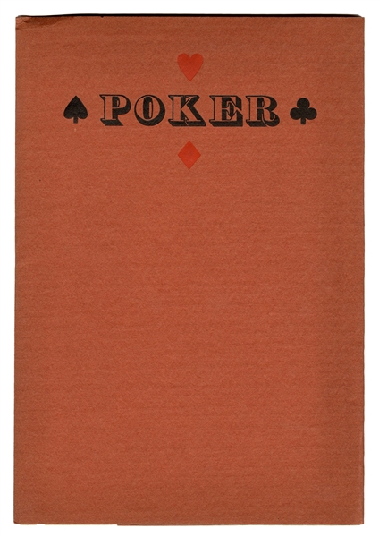  [Poker] Wheat, Carl I.  editor. Poker as It Was Played in Deadwood in the Fifties.