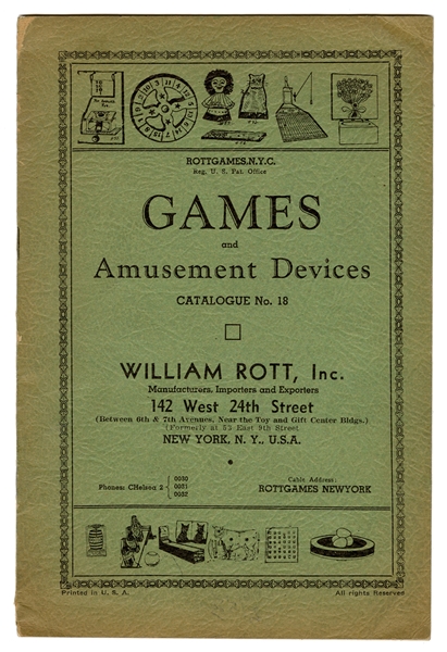  William Rott. Games and Amusement Devices Catalogue No. 18.