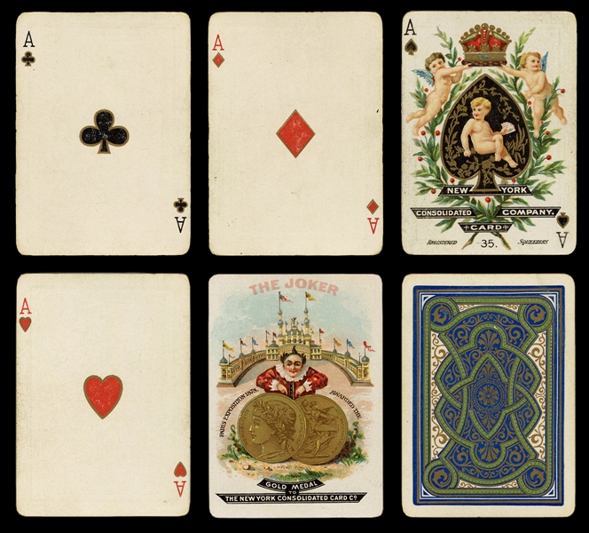  New York Consolidated Card Co. “Illuminated” Royal Playing Cards.