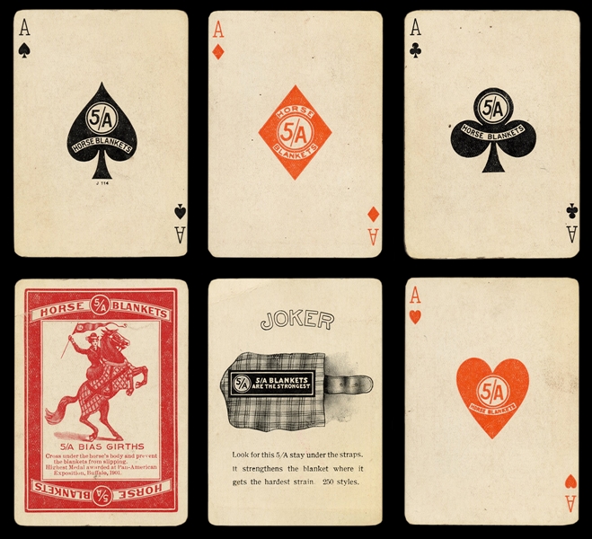  5/A Horse Blankets Advertising Playing Cards.