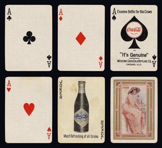  [Coca-Cola] Early Coca-Cola Gold Edge Advertising Playing Cards.
