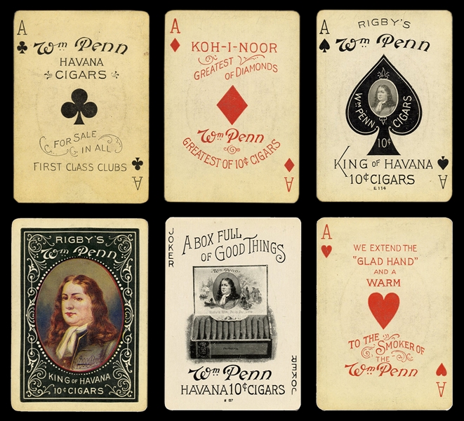  [Tobacciana] William Penn Havana Cigars Advertising Playing Cards.