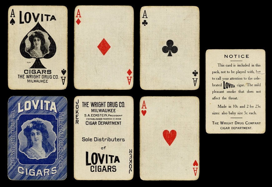  [Tobacciana] Lovita Cigars Advertising Playing Cards.