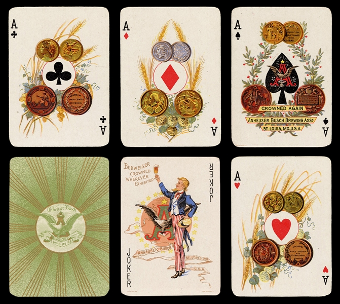  [Breweriana] Anheuser-Busch Spanish-American War Political Advertising Playing Cards.