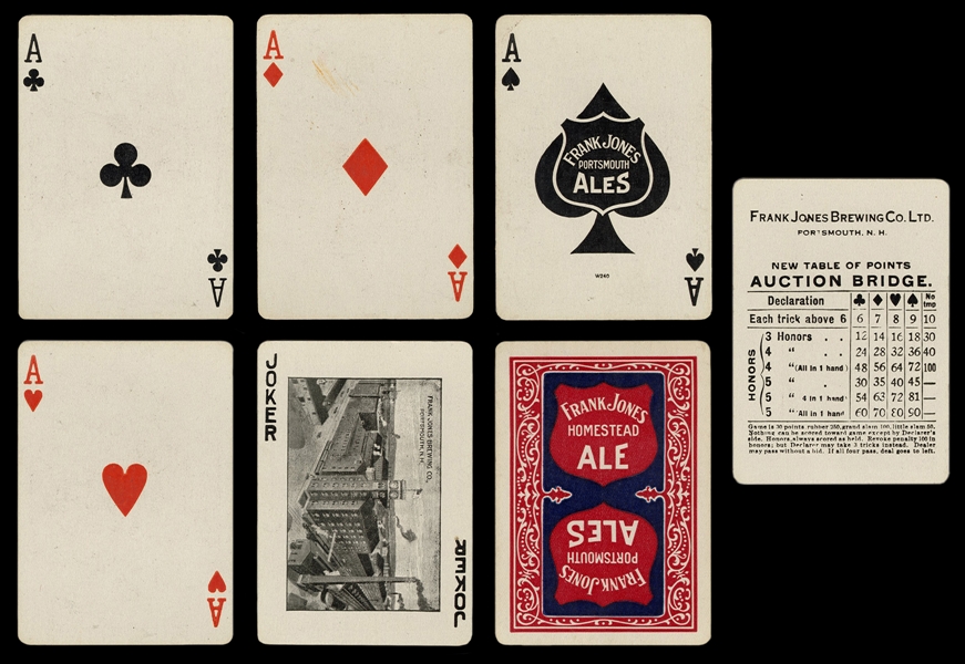  [Breweriana] Frank Jones Brewing Co. Advertising Playing Cards. 