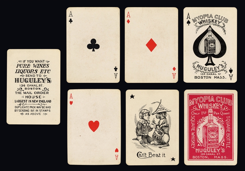  [Alcohol] Myopia Club Whiskey / Huguley’s Advertising Playing Cards.