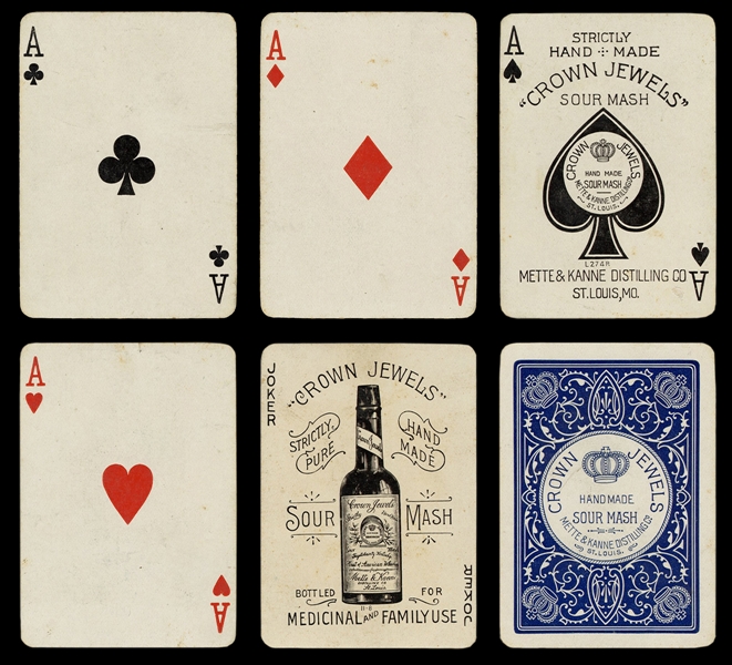  [Alcohol] Crown Jewels Sour Mash Whiskey Advertising Playing Cards.