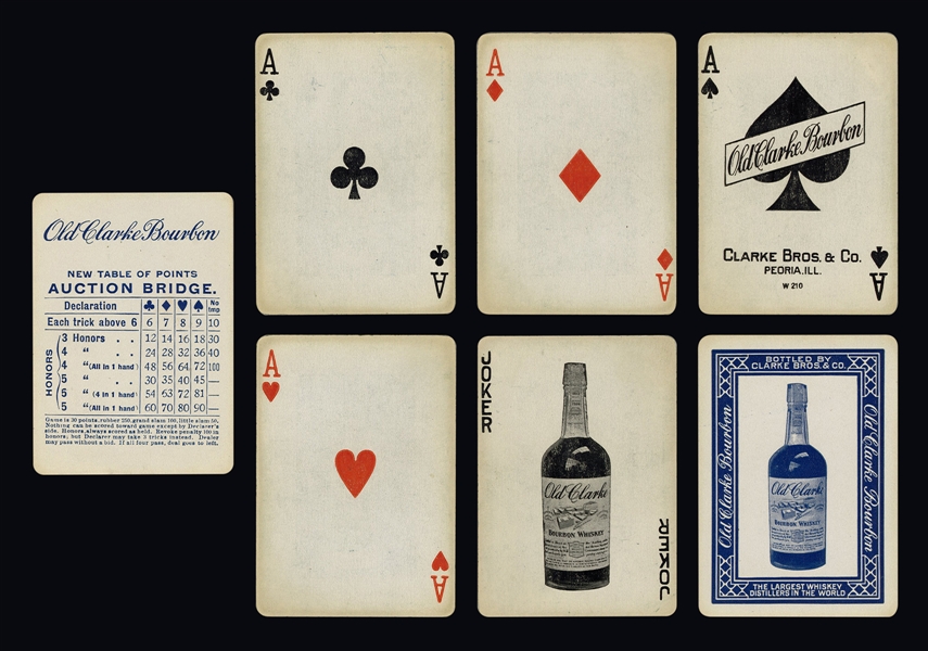  [Alcohol] Old Clark Bourbon Whiskey Advertising Playing Cards.