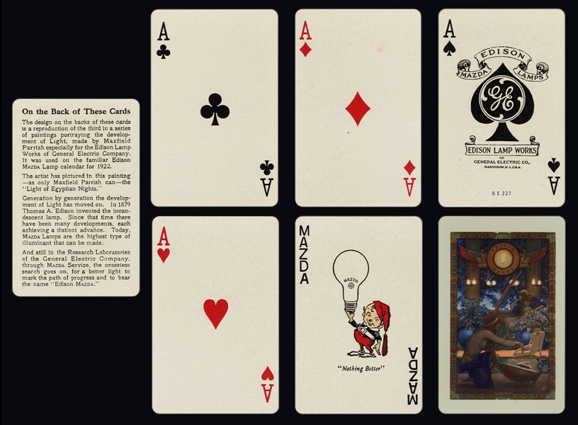  Parrish, Maxfield. Maxfield Parrish Edison Mazda “Egypt” Playing Cards.