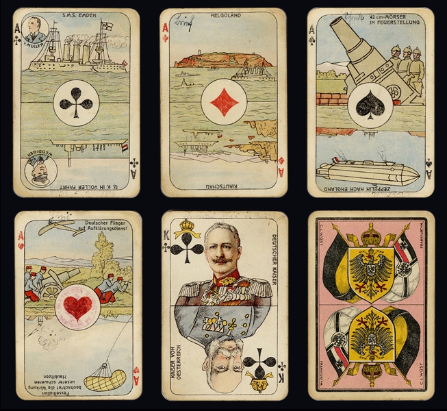  C.L. Wust German World War One Playing Cards. 