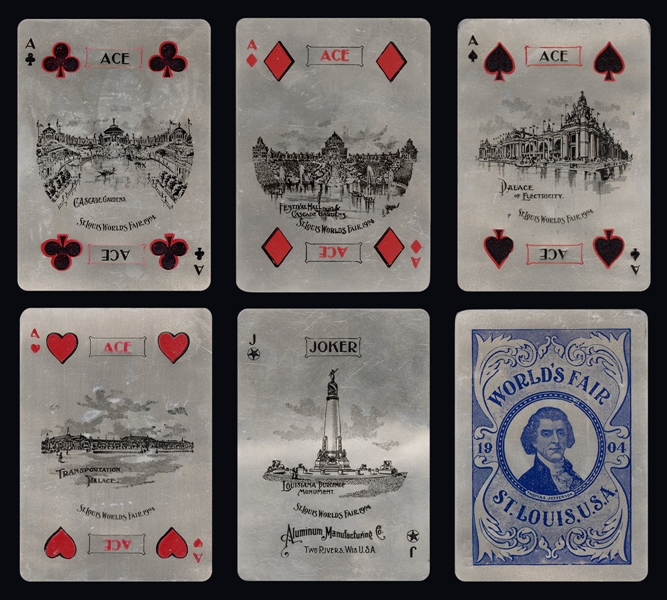  [St. Louis] St. Louis World’s Fair Souvenir Aluminum Playing Cards. 