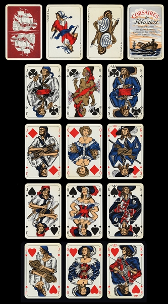  G. Delluc “Corsaires & Flibustiers” Double Deck Playing Cards for Cartier. 