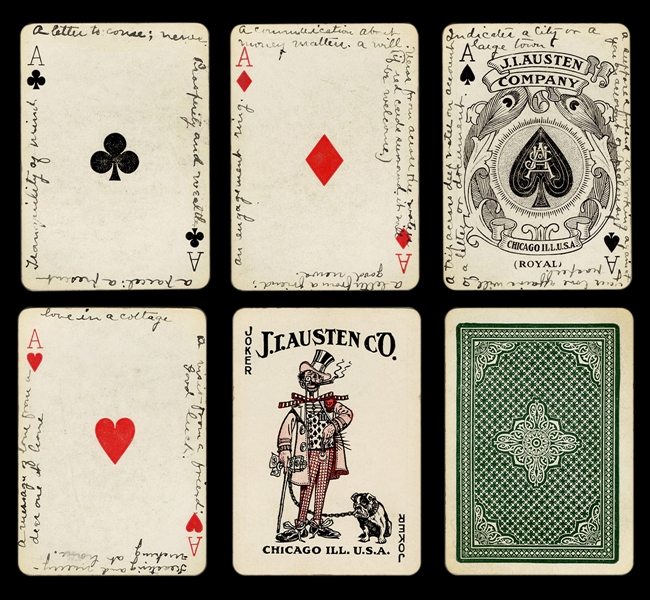 J.I. Austen Royal No. 3002 Black Americana Playing Cards. 