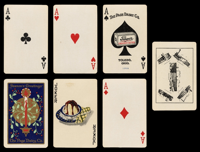  Page Dairy Co. Toledo Advertising Playing Cards. 