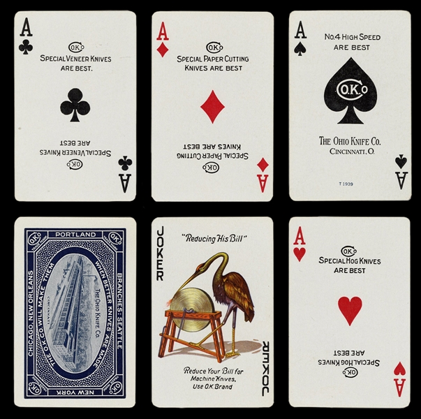  Ohio Knife Co. Advertising Playing Cards.