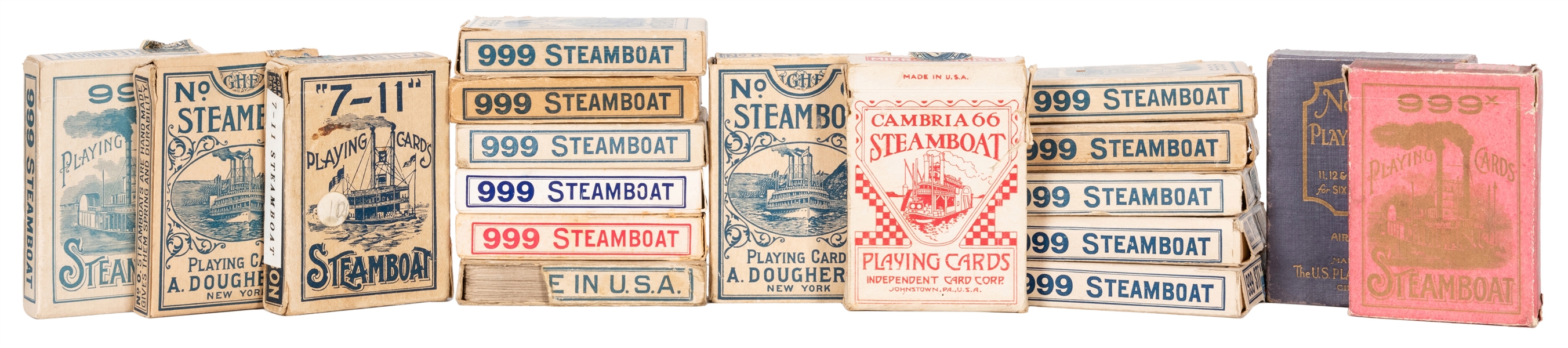  Collection of Steamboat 999 / No. 0 Playing Cards. 