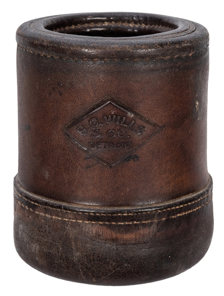  B.C. Wills Leather Dice Cup. 