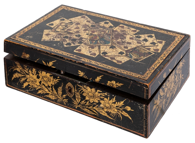  Lacquered Playing Card Box.