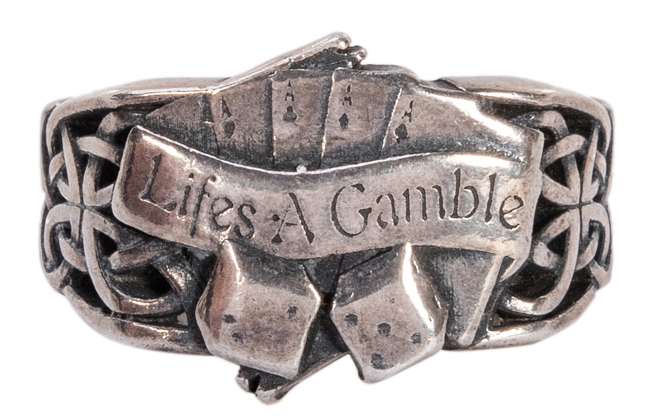  “Life’s a Gamble” Sterling Silver Ring.