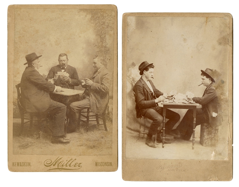  Two Cabinet Photographs of Gamblers.