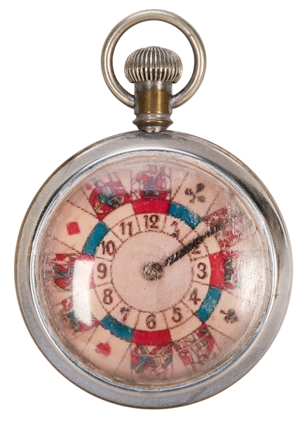  Gambling Pocket Watch with Playing Cards.