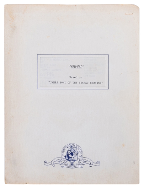 Warhead” Original First Draft Script.