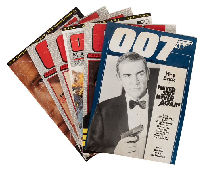 Six British Fan Club Issues of 007 Magazine.